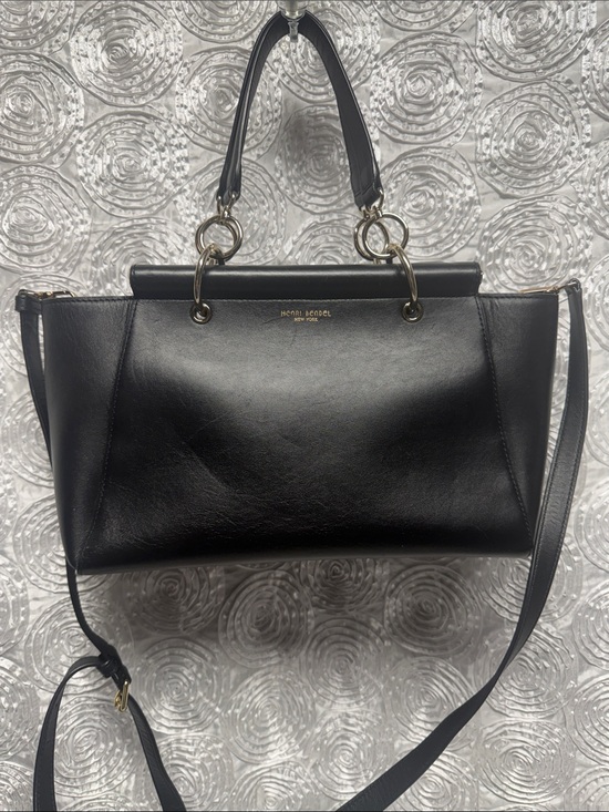 Henri Bendel Handbags - henri bendel Black Leather Shoulder Satchel with Gold Hardware